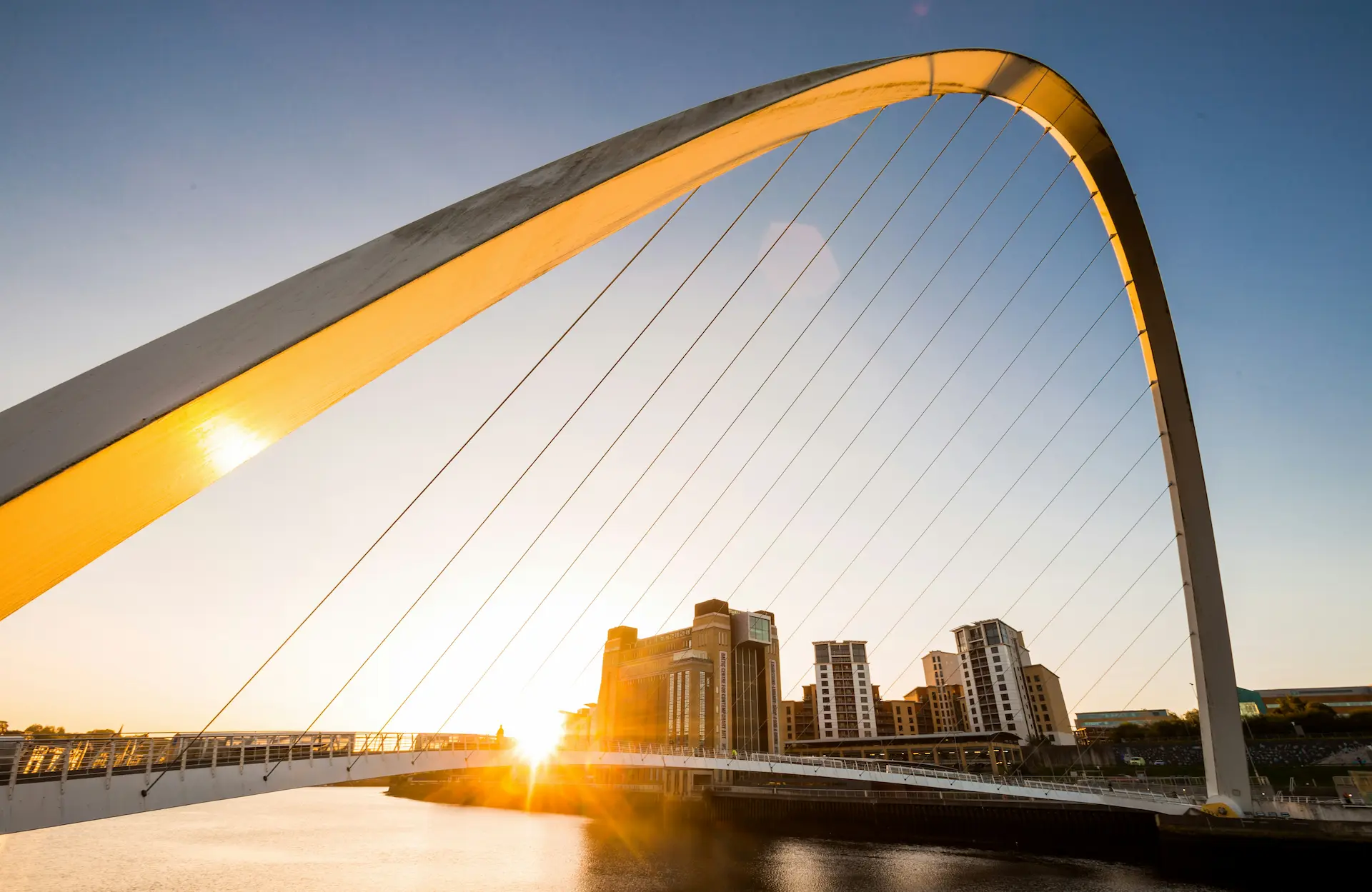 Tyneside riverside at dusk